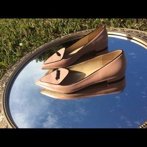 COPY - Pink Pointed Leather Loafers